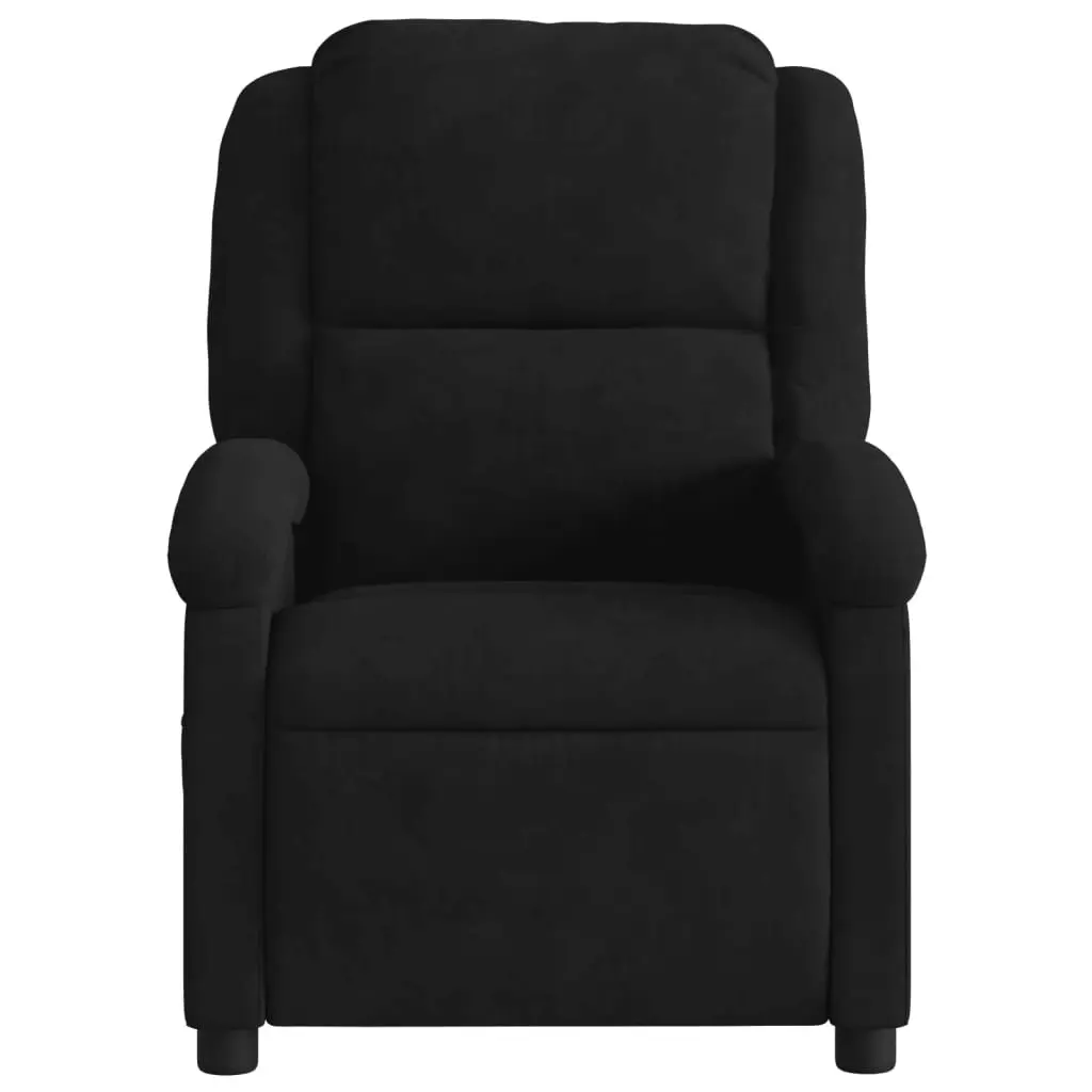Recliner Chair Manual Reclining Armchair Black Velvet