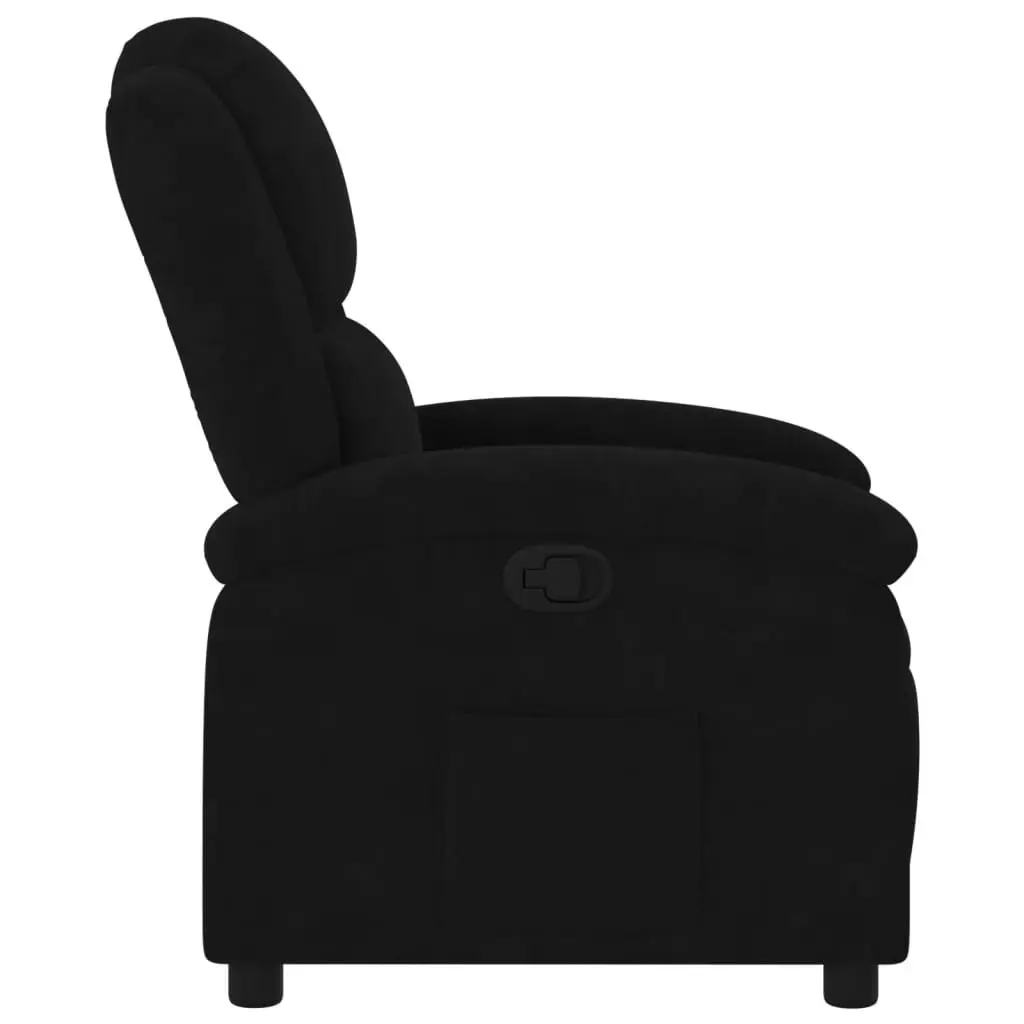 Recliner Chair Manual Reclining Armchair Black Velvet