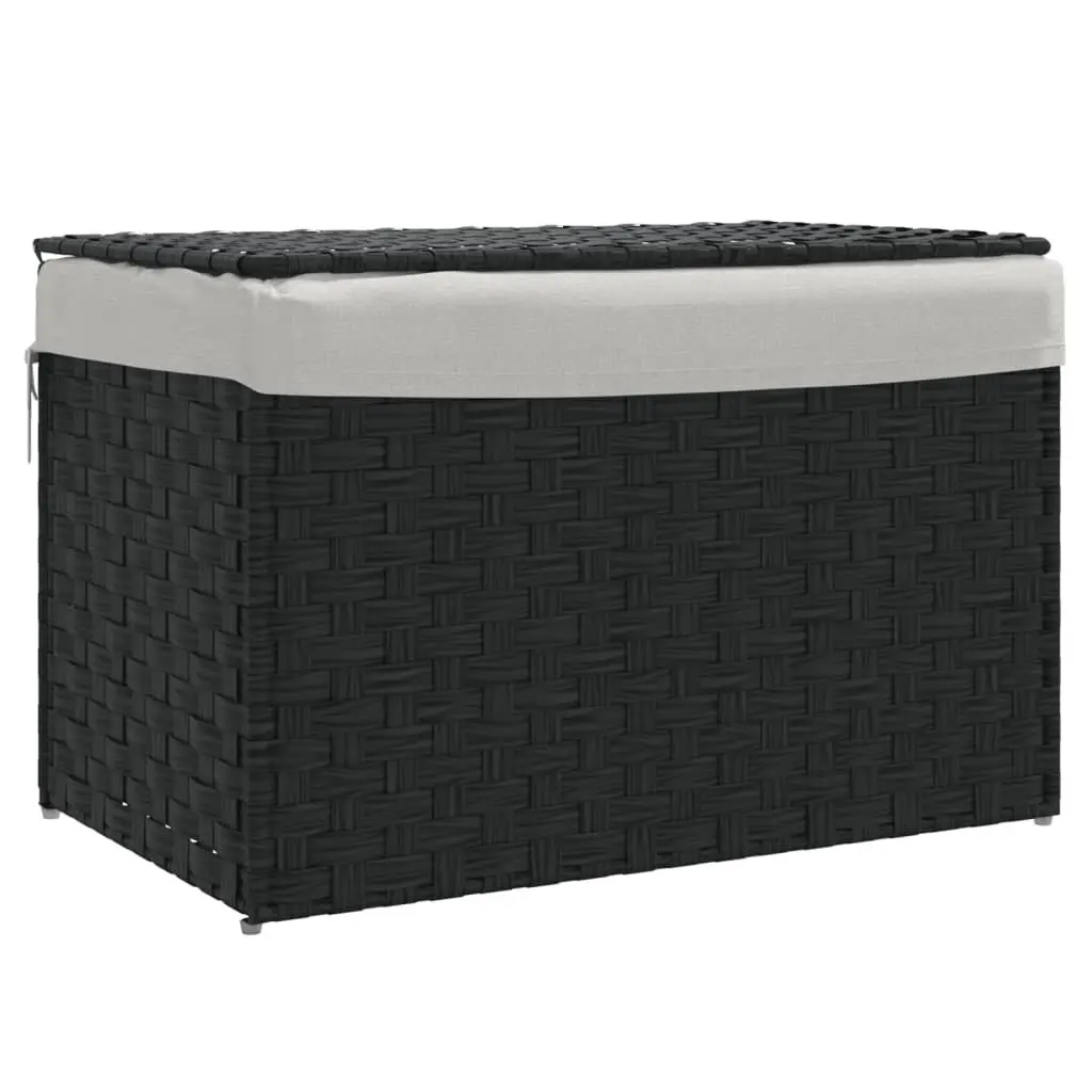 Black Laundry Basket with Lid and Removable Bag
