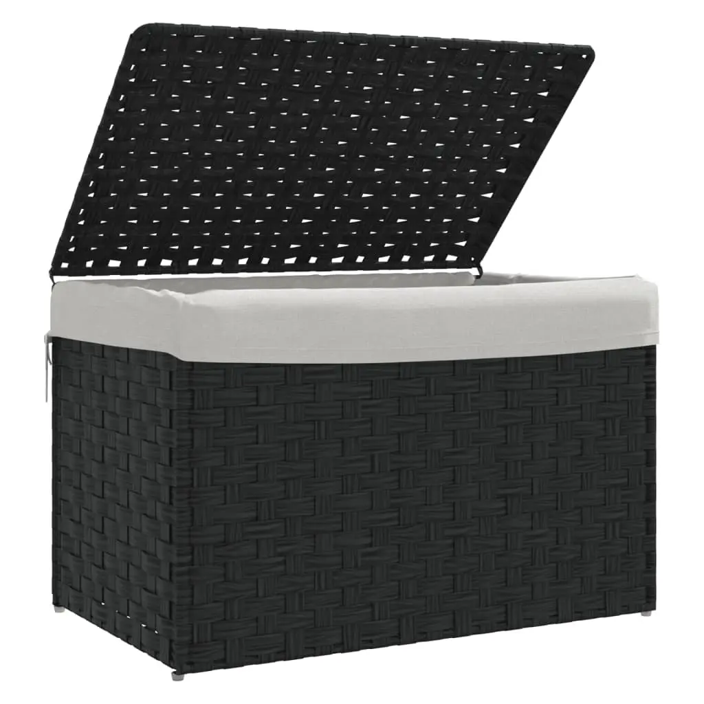 Black Laundry Basket with Lid and Removable Bag