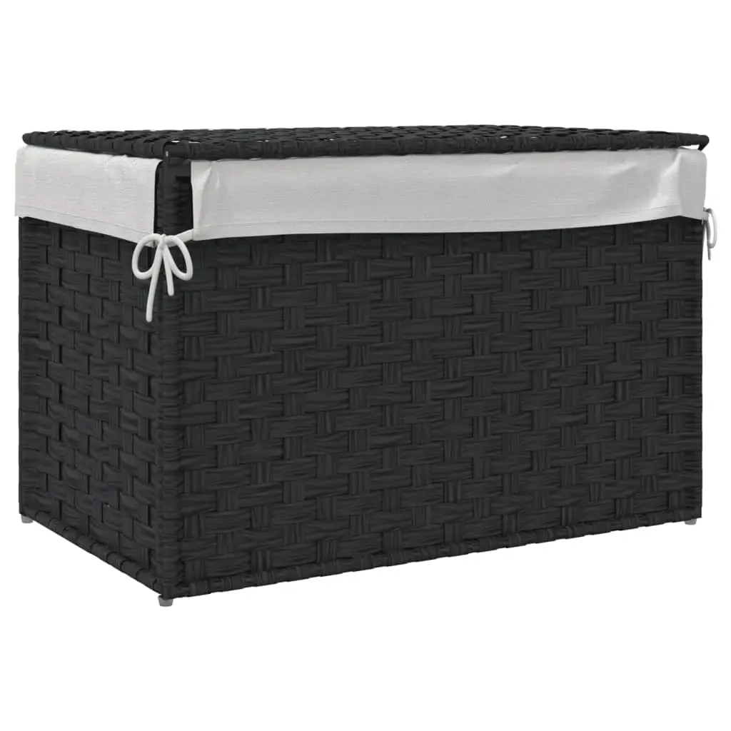 Black Laundry Basket with Lid and Removable Bag