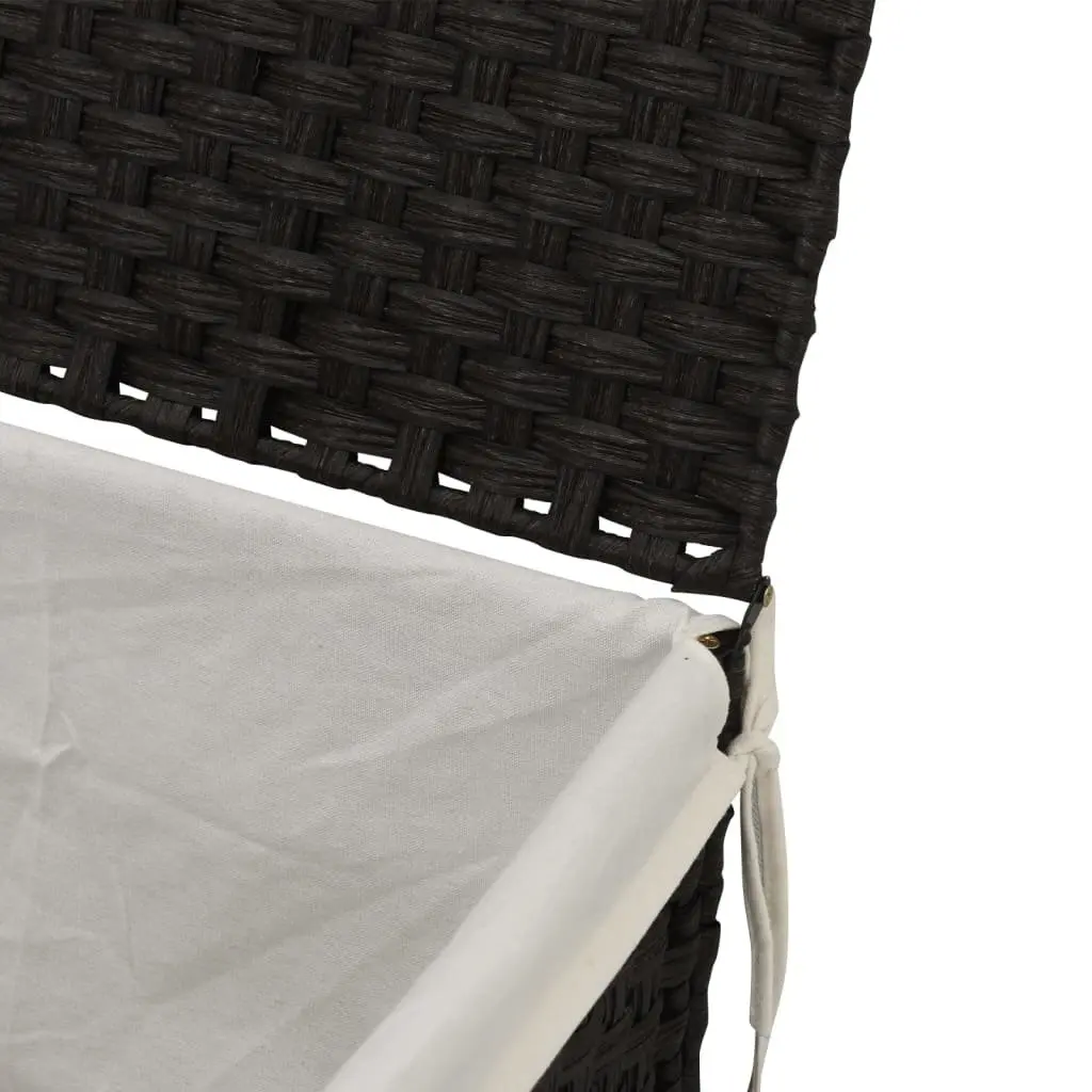 Black Laundry Basket with Lid and Removable Bag