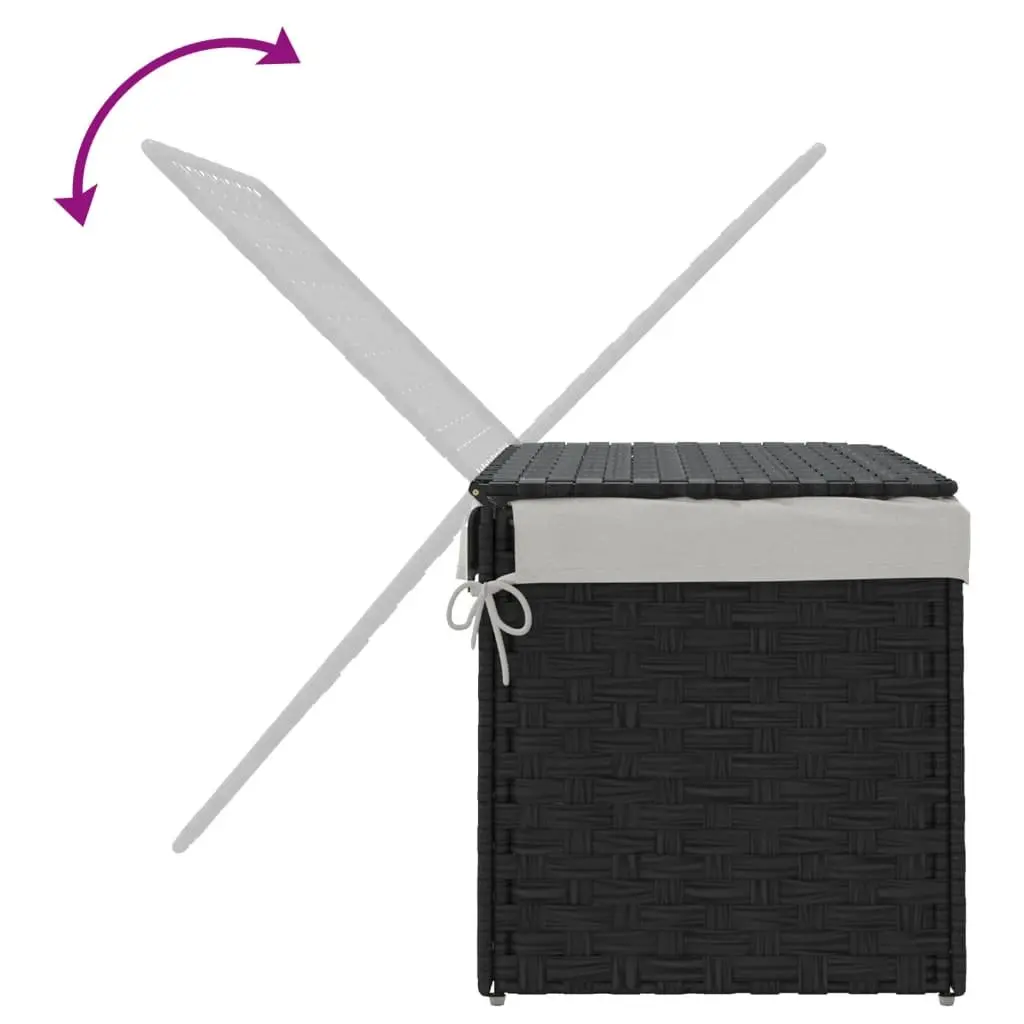 Black Laundry Basket with Lid and Removable Bag