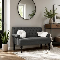 Practical Grey Fabric Bench: Style Meets Function