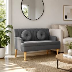 Comfortable and Stylish Grey Fabric Bench