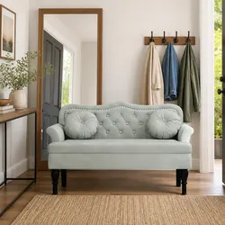 Value and Comfort in Light Grey Velvet Bench