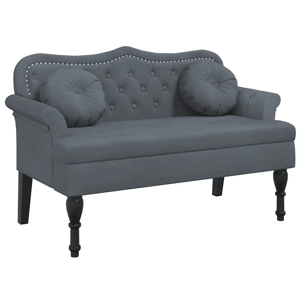 Grey Velvet Bench