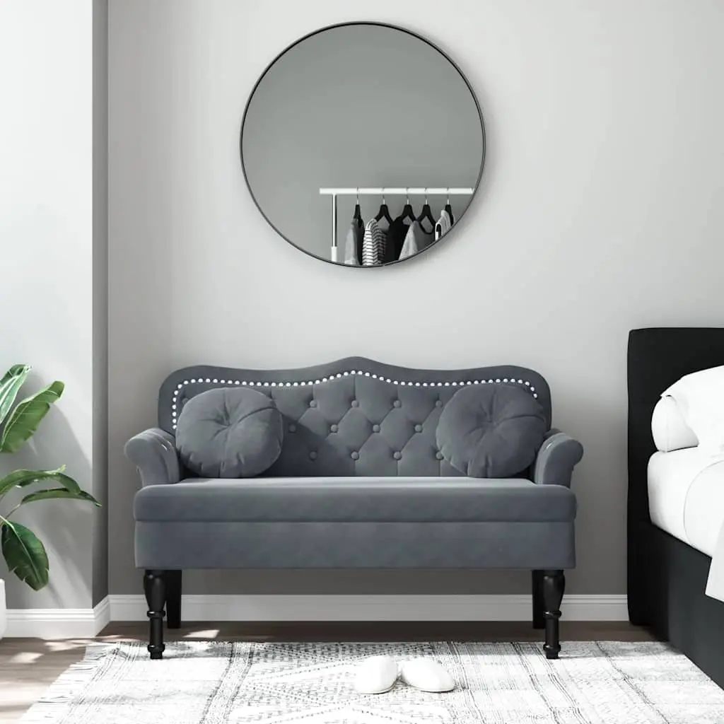 Grey Velvet Bench