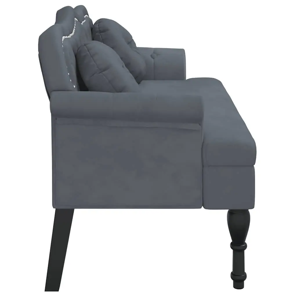 Grey Velvet Bench