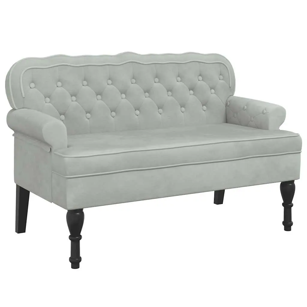 Grey Velvet Bench with Durable Build
