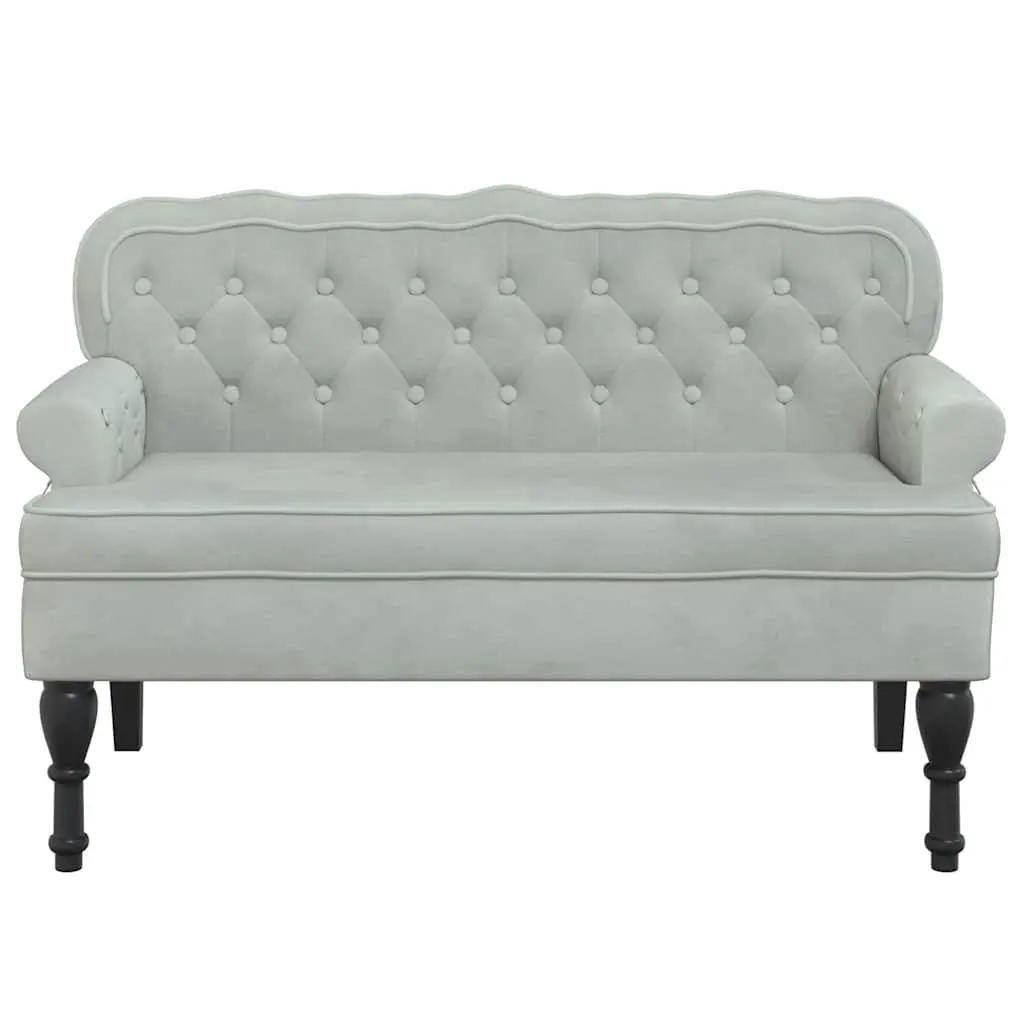 Grey Velvet Bench with Durable Build