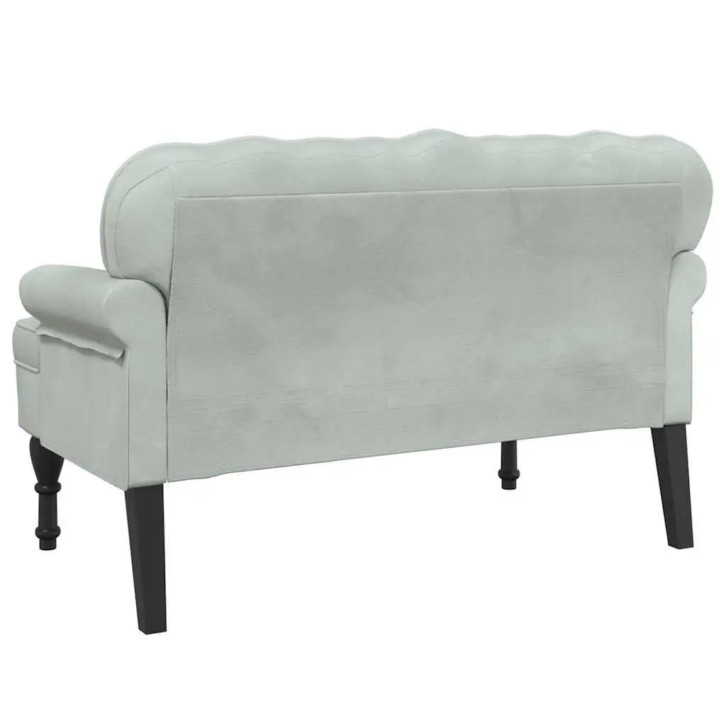 Grey Velvet Bench with Durable Build