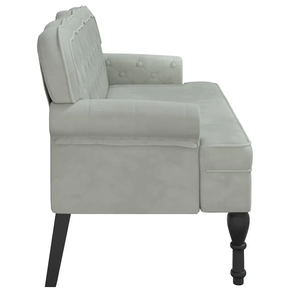 Grey Velvet Bench with Durable Build