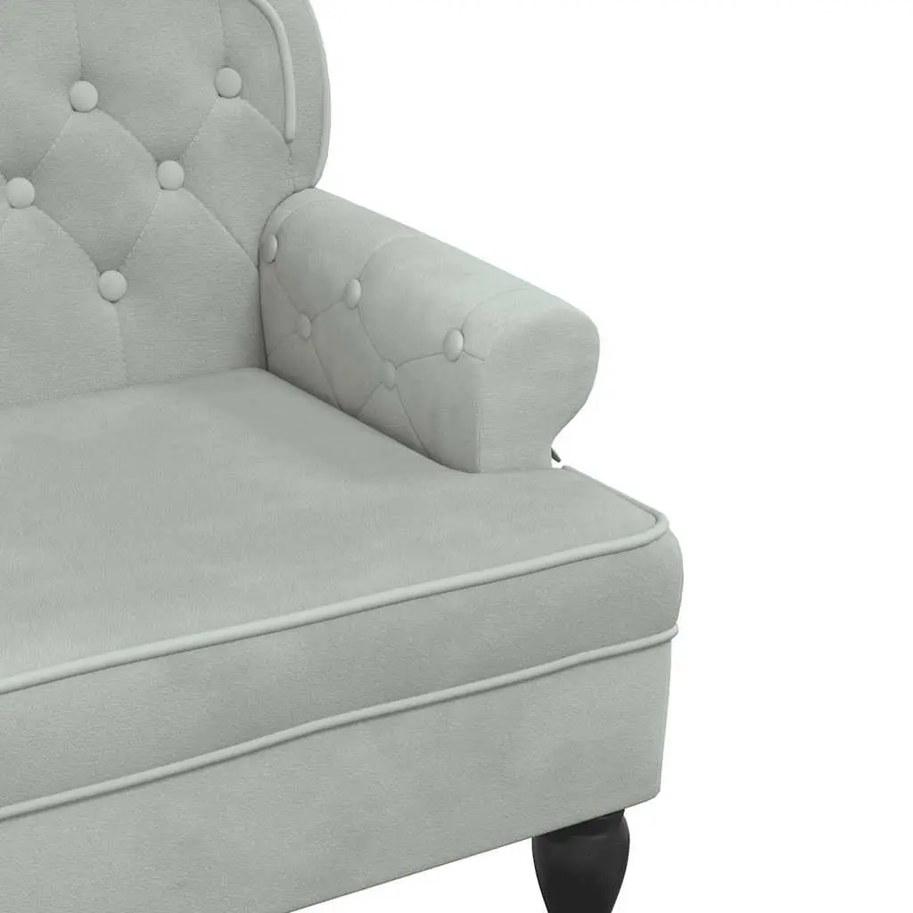 Grey Velvet Bench with Durable Build