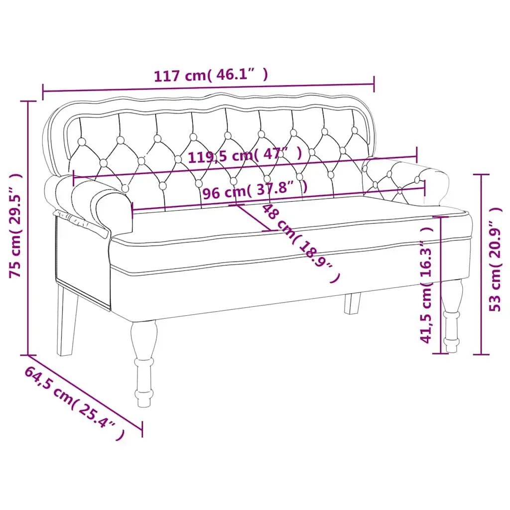 Grey Velvet Bench with Durable Build