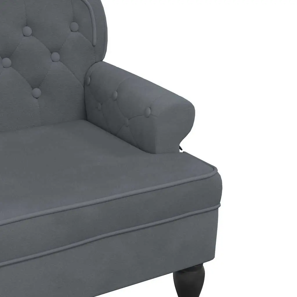 Grey Velvet Bench with Backrest for Comfort