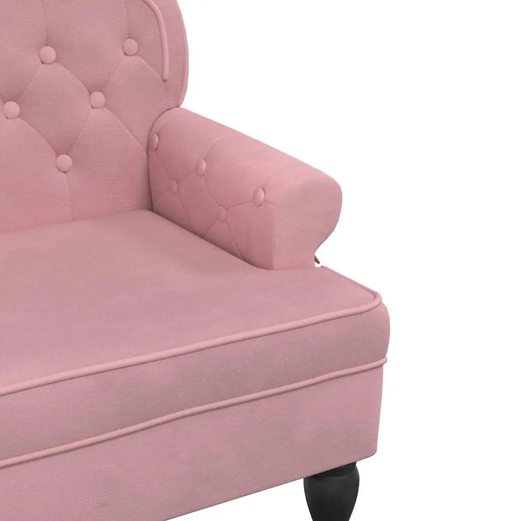 Velvet Bench with Backrest Padded Seat Pink Home Furniture 1195 x 645 x 750 mm
