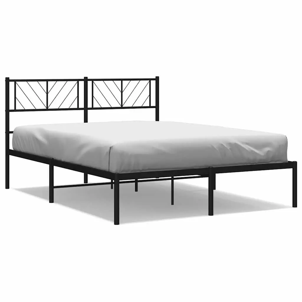 Metal Bed Frame Black 150x200 cm Bedroom Furniture