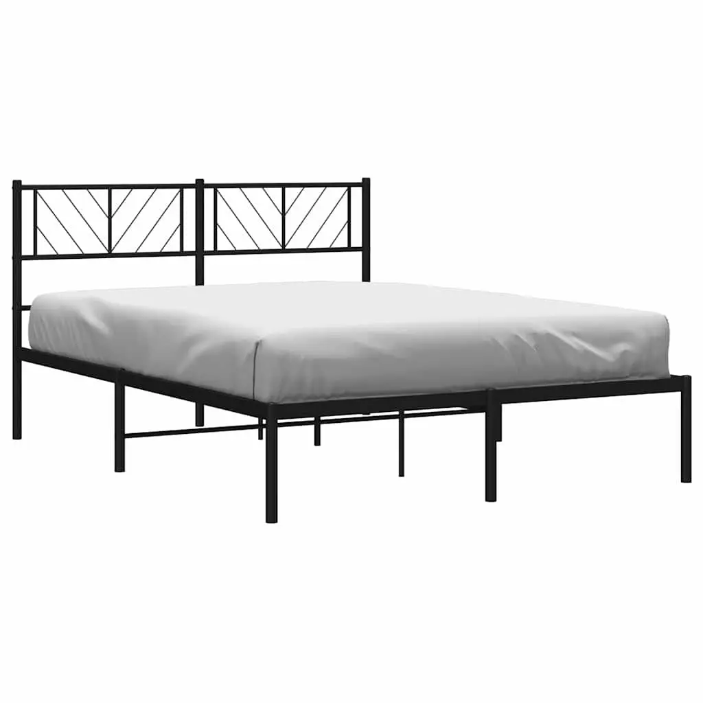 Metal Bed Frame Black 150x200 cm Bedroom Furniture