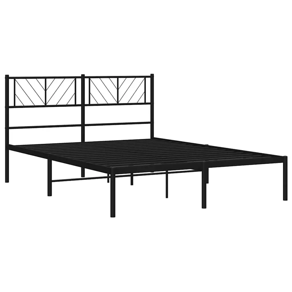 Metal Bed Frame Black 150x200 cm Bedroom Furniture