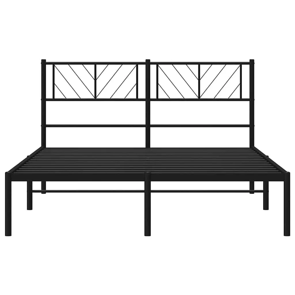 Metal Bed Frame Black 150x200 cm Bedroom Furniture