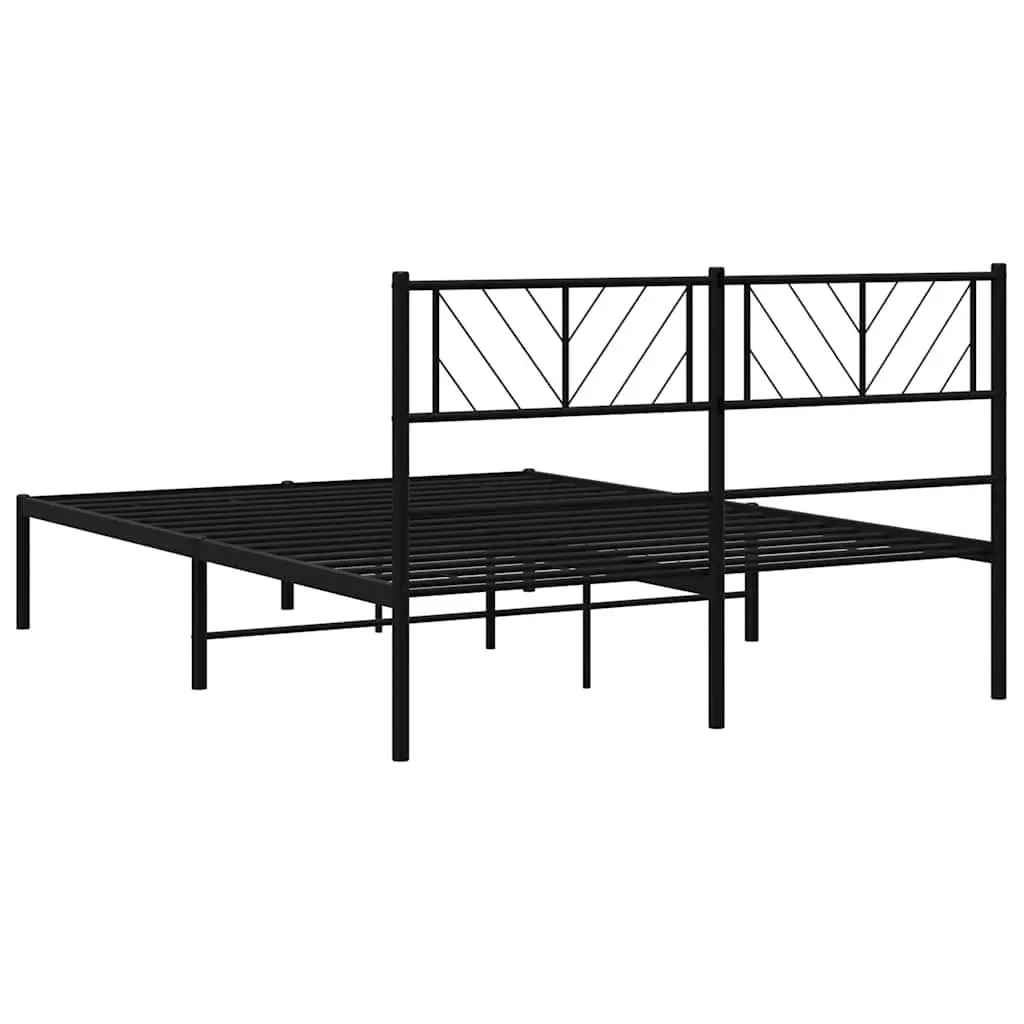 Metal Bed Frame Black 150x200 cm Bedroom Furniture