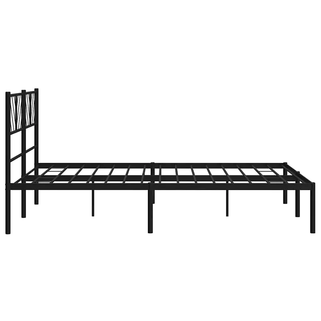 Metal Bed Frame Black 150x200 cm Bedroom Furniture