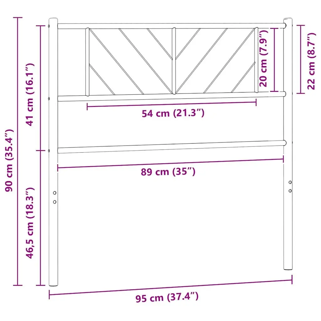 Metal Headboard Black 90cm Bed Frame Head Board Bedroom Furniture