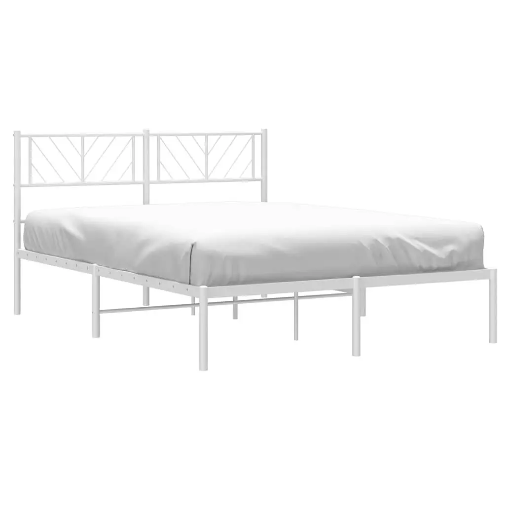 White Metal Bed Frame 150x200 cm