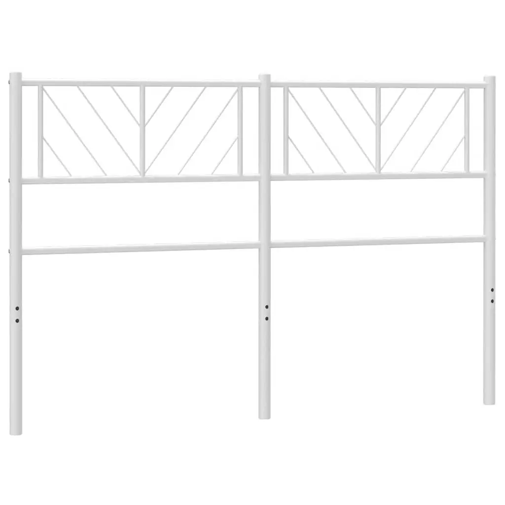 Metal Headboard White 135cm Bed Frame Bedroom Furniture Sturdy