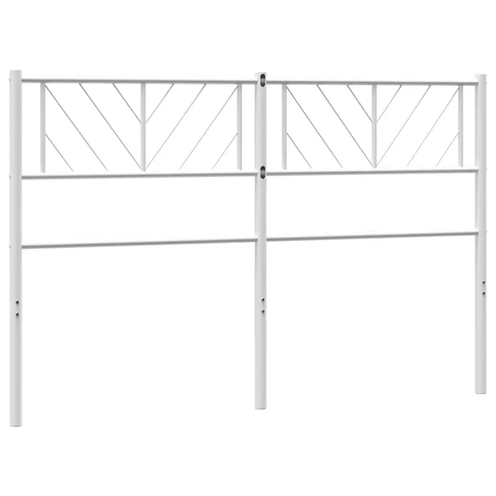 Metal Headboard White 135cm Bed Frame Bedroom Furniture Sturdy