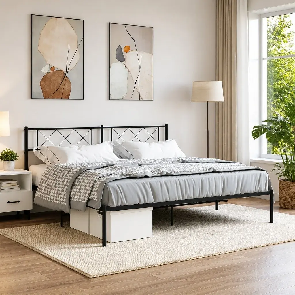 King Metal Bed Frame for Comfort and Support
