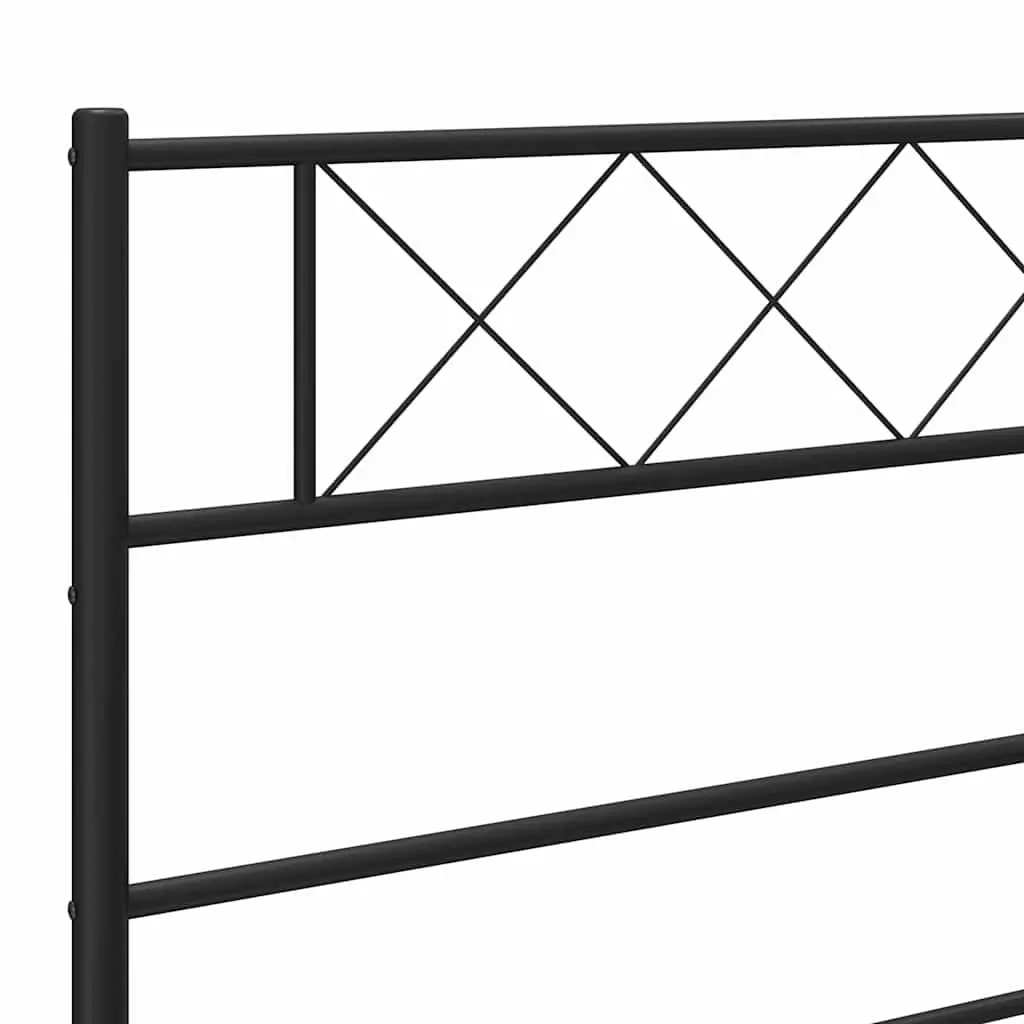 Black Metal Bed Frame 135x190cm for Comfort