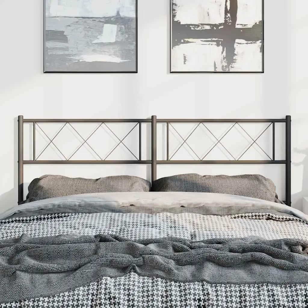Metal Headboard Black 135cm Bed Frame Header Powder Coated Steel