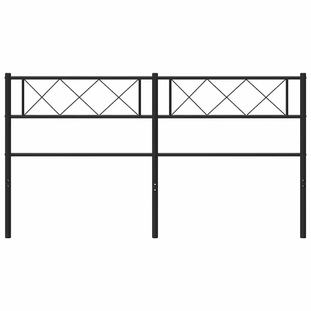 Metal Headboard Black 135cm Bed Frame Header Powder Coated Steel
