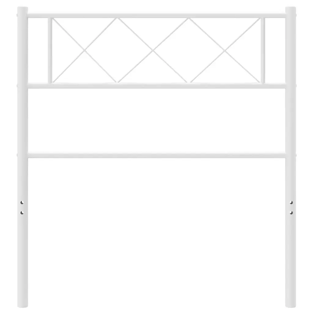 Metal Headboard White 107 cm Bedroom Bed Frame Header Sturdy Steel Support