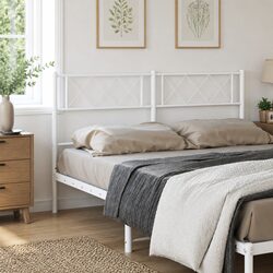 White Metal Headboard 135 cm - Practical and Stylish