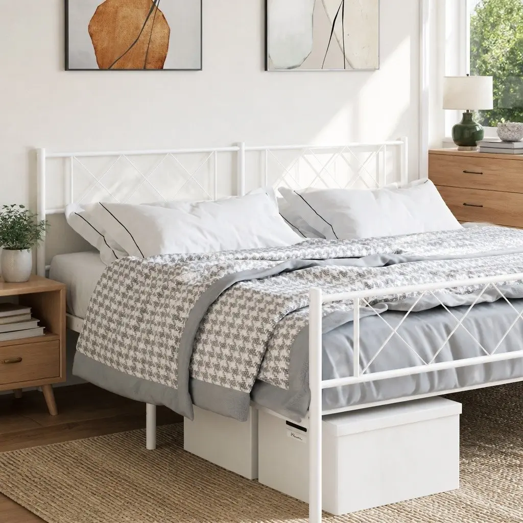 White Metal Headboard 180cm for Lasting Use