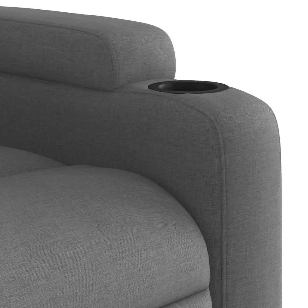Massage Recliner Chair Manual Recline 135 Degree Grey Fabric Vibration Armchair