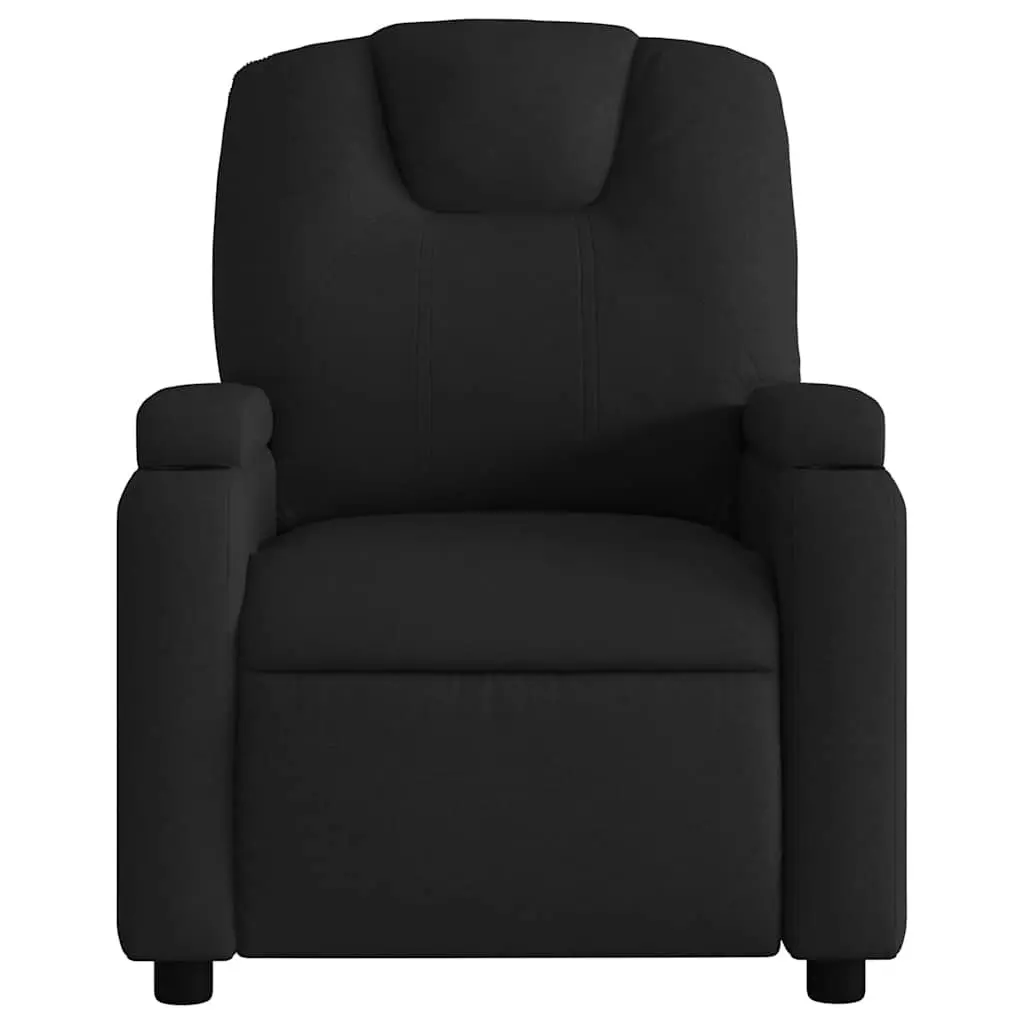 Massage Recliner Chair Vibration 6 Points Manual Recline Black Fabric