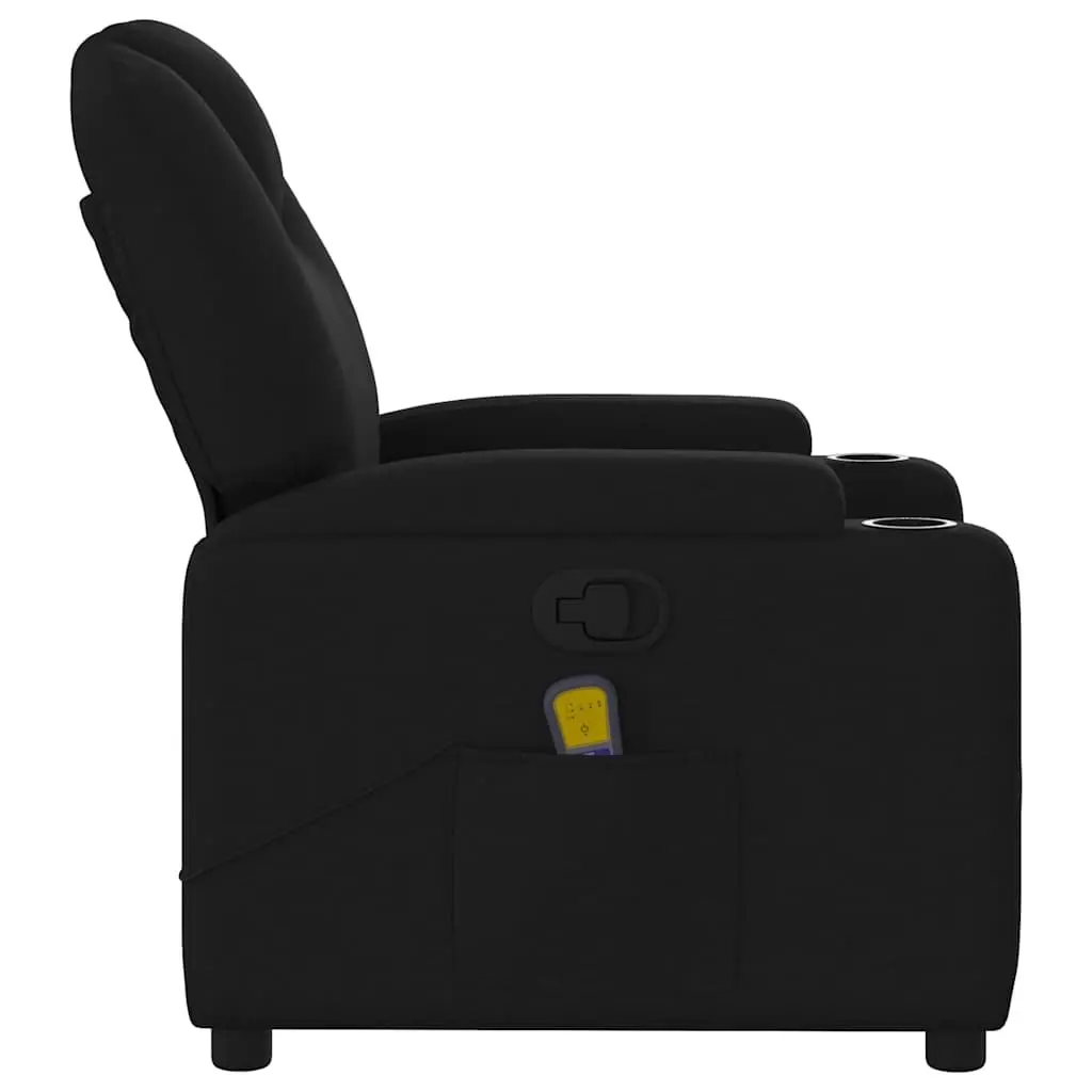 Massage Recliner Chair Vibration 6 Points Manual Recline Black Fabric
