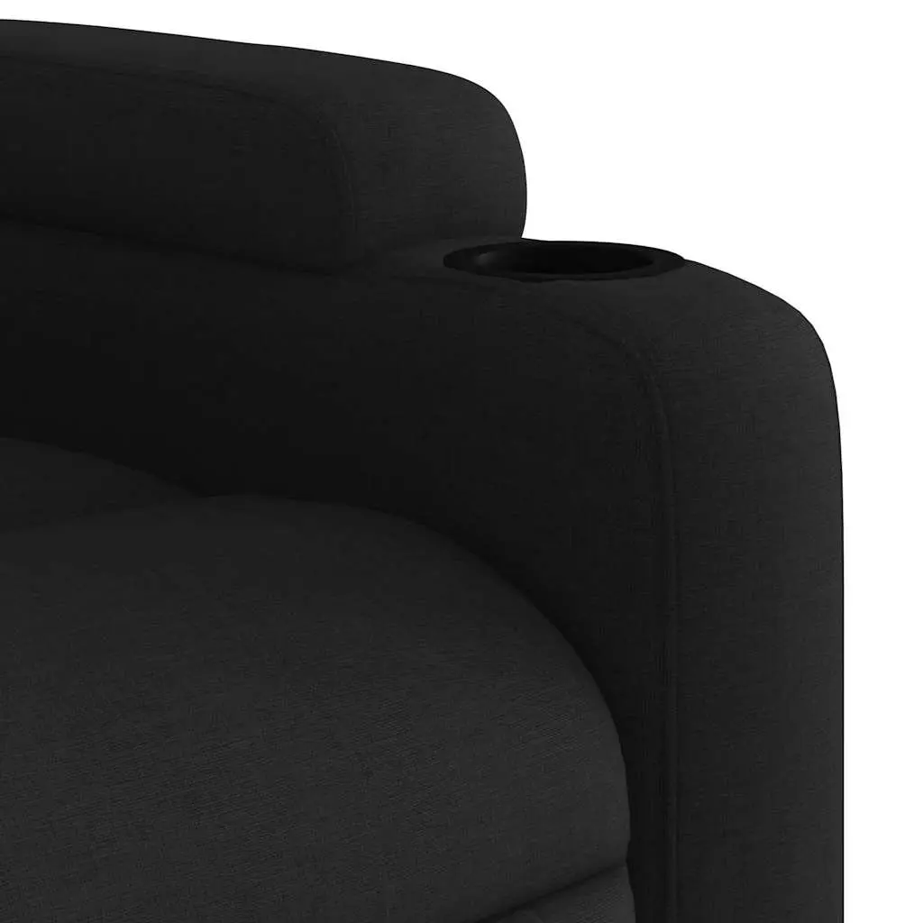 Massage Recliner Chair Vibration 6 Points Manual Recline Black Fabric