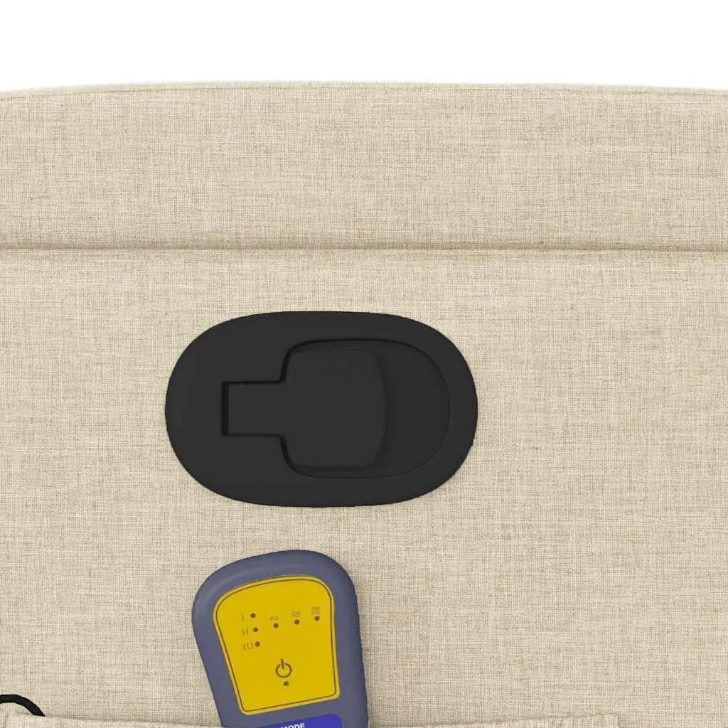 Massage Recliner Chair Vibration Manual Recline Cream Fabric