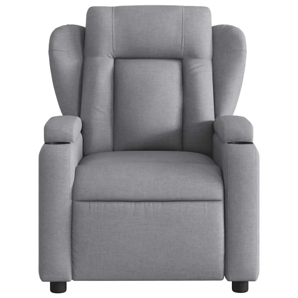 Recliner Chair Manual Reclining Armchair Grey Fabric