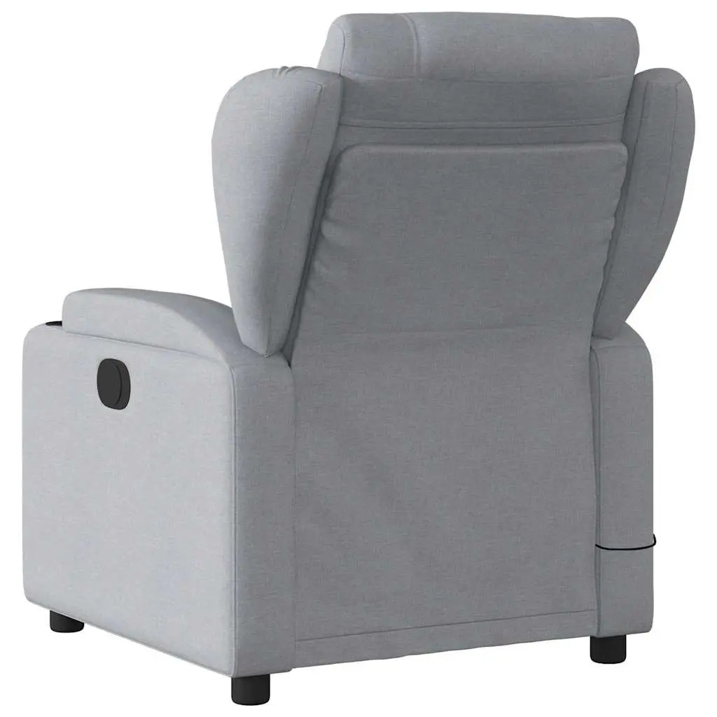 Massage Recliner Chair Manual Reclining Vibration Grey Fabric