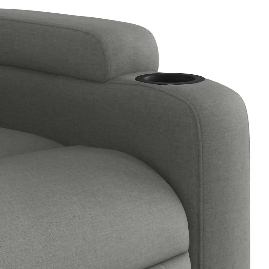 Massage Recliner Chair Grey Fabric Manual Recline Vibration 6 Points Armchair