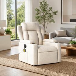 Comfortable Cream Massage Recliner Chair for Your Home