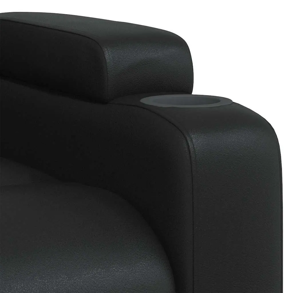 Massage Recliner Chair Manual Recline Vibration Black Faux Leather