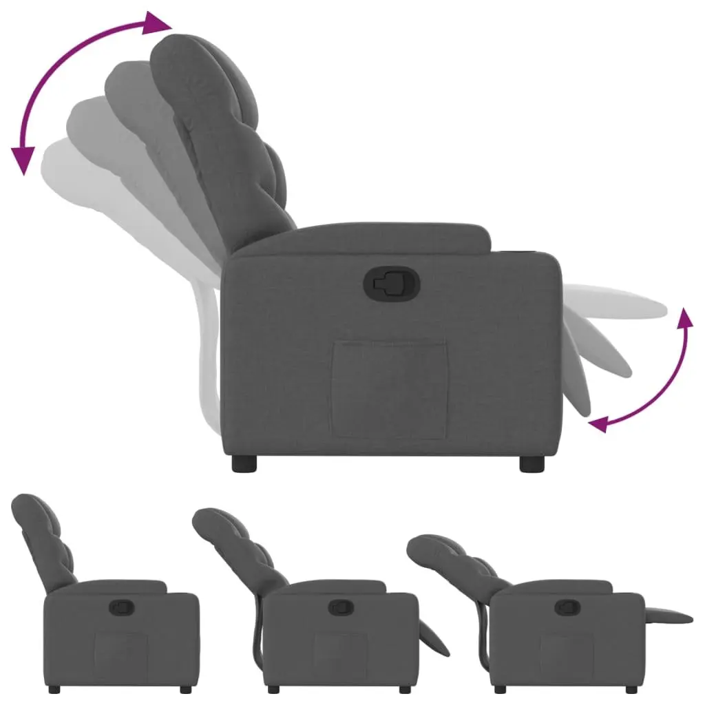 Recliner Chair Manual Recline Armchair Lounge Seat Grey