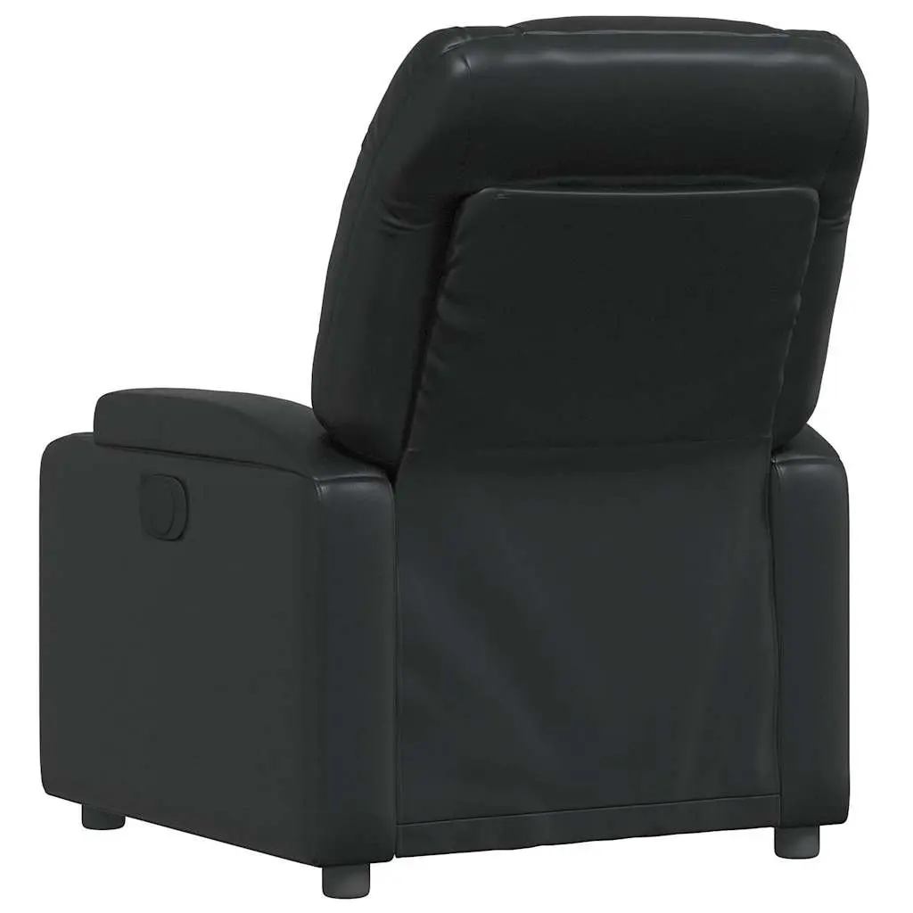 Recliner Chair Manual Reclining Armchair Black Lounge Seat with Cup Holders